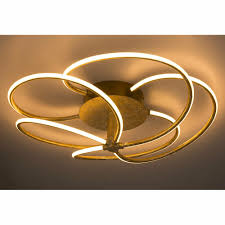 Weiß Opal Blattgold Wave Deckenleuchte Led 3b6f4uizh73211
