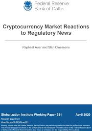 Cryptocurrencies are often thought to operate out of the reach of national regulation, but in fact their valuations, transaction volumes and user bases react substantially to news about regulatory actions. Xrpcryptowolf On Twitter Federal Reserve Bank Of Dallas Published Cryptocurrency Market Reactions To Regulatory News Written By Raphauer At The Bis Org The Idea Would Be To Restore The Level Playing Field When