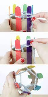 Popsicle stick vases from cutesy crafts folding popsicle stick fan from pink stripey socks color matching xylophone game from and next comes l craft stick wreath from babble dabble do. How To Diy A Knitting Loom Knit With It