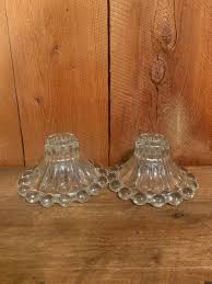 Vintage Berwick Boopie Bubble Glass Candle Stick Holders
