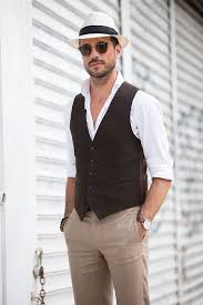 Thankfully as men's fashion evolved, the colours became much less gregarious and their design more subtle. Tailored Waistcoat Linen Pants He Spoke Style Shop Mens Fashion Casual Mens Winter Fashion Casual Chic Style