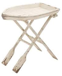 Decmode 25 X 28 White Wood Coastal Accent Table Walmart Com In 2021 Wood Folding Table Decor Folding Table