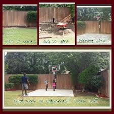 Inspired to get your own backyard basketball court but would rather have professionals install it? Back Yard Mini Basketball Court Work Done By 110 Enterprises Basketball Court Backyard Backyard Basketball Backyard Court