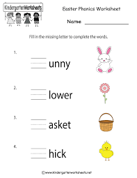 Easter Phonics Worksheet Free Kindergarten Holiday Worksheet For Kids Phonics Worksheets Phonics Worksheets Free Kindergarten Worksheets Printable