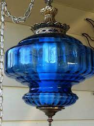 Cobalt Blue Glass Swag Lamp Swag Lamp Blue Glassware Cobalt Blue