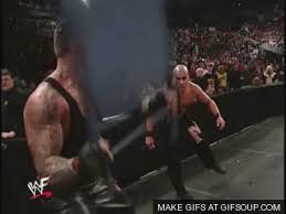 The undertaker mashes hbk's noggin with a brutal chair shot. Chair Shot Gifs Tenor