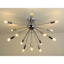 Lampada moderna da soffitto a led con base di fissaggio e struttura in metallo, due finiture a scelta: Matteo 1078 Pl15 Lampadario A Plafoniera Design Moderno Vintage Cromato