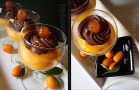 Ecume De Chocolat Sur Lit Mangue Orange Et Kumquat Confit Desserts Idee Recette Cuisine