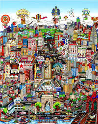 During the pop art movement, you could see logos and product labeling within imagery chosen by pop artists. Cityscape Art Artwork Paintings Charles Fazzino Fazzino Cityscape Art 3d Pop Art Modern Pop Art