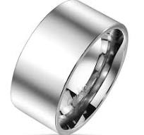 Super Wide 10mm Mirror Polished Stainless Steel Flat Band ...