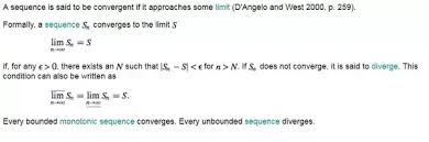 In mathematics, a limit is the value that a function (or sequence) approaches as the input (or index) approaches some value. Convergent Sequence Definition Math Is Fun