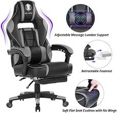 360 degree swivel, 90 to 180 degree backwards movement, maximum a quality gaming racing video game computer office chair with adjustable headrest and lumbar support. Gaming Chair Office Chair Ergonomic Racing Computer Chair High Back Pu Leather With Headrest 1 Black Lumbar Support And Retractable Footrest Furniture Home Office Chairs