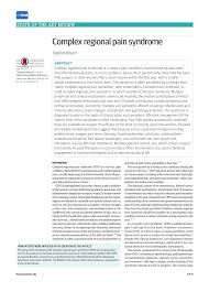 Pdf Complex Regional Pain Syndrome