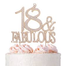 Some are really looked forward to like the 16th, 18th, 21st and 50th birthday while others make you brood over like the 30's. Buy 18 Cake Topper Premium Rose Gold Metal 18 And Fabulous 18th Birthday Party Sparkly Rhinestone Decoration Makes A Great Centerpiece And Keepsake Now Protected In A Box Online In Turkey B07shj5k7r