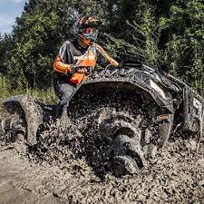 My husband's yellow 2014 can am outlander 800 with: 4 Wheelers Home Facebook