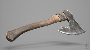 Game Ready Aged Wooden Axe 3d Model Low Poly Obj Mtl Fbx Ma Mb 1 Wooden 3d Model Axe