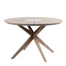 Popular picks in outdoor tables. Oasis Outdoor Light Eucalyptus Wood And Concrete Round Dining Table Armen Living Lcoadiwdlt
