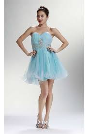 Charming Strapless Short Mini Baby Blue Tulle Beaded Cocktail Prom Dress Cocktail Dress Prom Short Graduation Dresses Light Blue Prom Dress