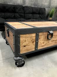 Milivoje coffee table with storage. Industrial Locking Chest Rustic Coffee Table Storage Bench Etsy Rustic Coffee Tables Rustic Storage Bench Coffee Table Wood