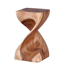 Twist 20 Inch Wood Stool Rustic Square Top Side Table End Table Mahogany Hand Carved From Solid Wood Greatly Match With Ho Wood Stool Mahogany Hand Carved