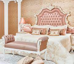 The basic idea of the baroque style can be there are often engraved and wrought iron beds with upholstered headboard, made with. Casa Padrino Luxury Baroque Double Bed Pink White Cream Copper 200 X 200 X H 200 Cm Noble Solid Wood Bed With Headboard Magnificent Bedroom Furniture In Baroque Style