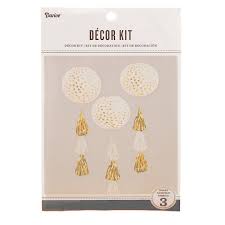 Darice Gold And White Paper Lanterns With Tassels Decor Kit Decor Kits Paper Lantern Decor Paper Lanterns