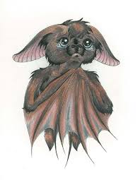 Another Bat With The Pouty Bat Face Baby Bats Art Bat