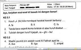 Berilah tanda silang (x) pada huruf a, b, atau c pada jawaban yang paling benar ! Soal Penilaian Mapel Pai Dan Bp Kelas 1 Semester 1 Sekolahdasar Net