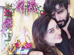 Next Came A Couple Selfie With Her Hubby Jay Bhanushali And Ganpati Offcourse Source Twitter Celebrities Ganesh Celebs