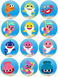 Baby Shark Cupcake Toppers Baby Shark Edible Image Baby Shark Party 12 00 For Sale Description Edible Icin Shark Cupcakes Shark Theme Birthday Shark Party