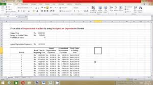 How To Prepare Depreciation Schedule By Using Straight Line Depreciation Method Samir