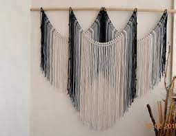 Large Macrame Wall Hanging Ombre Bohemian Fiber Wall Art Wall Tapestry Macrame Boho Decor Backdrop Cotton Cord Yarn Wall Hanging Yarn Wall Art Macrame Wall Hanging Diy