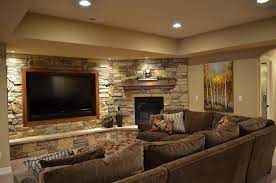 23 Amazing Finished Basement Theaters For Movie Time Page 4 Of 5 Basement Living Rooms Rustic Basement Framing A Basement