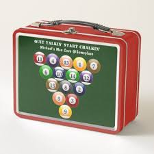 Games like pool and billiards train concentration and visualization brain skills. Eight Ball Rack Billiard Balls 8 Ball Pool Game Metal Lunch Box Zazzle Com Pool Games Pool Balls Lunch Box