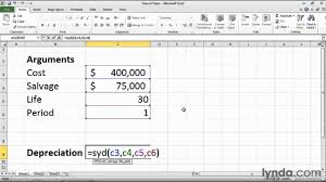 How To Calculate Depreciation In Excel Lynda Com Tutorial