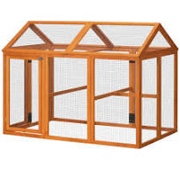 PawHut Enclos poulailler en Bois Cage à Poules Parc grillagé 140 x 88,5 x  106 cm - Orange : Amazon.fr: Commerce, Industrie et Science