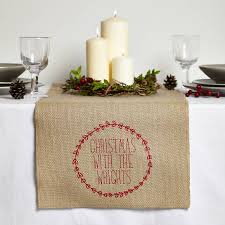 Personalised Christmas Table Runner Red Print Christmas Table Christmas Runner Christmas Table Cloth