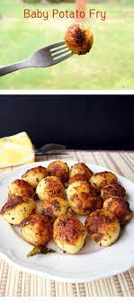 Baby Potato Fry Easy Indian Style Potato Roast Rice Side Dish Recipe Recipe Recipes Food Vegetarian Recipes