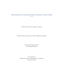 Burkenroad Report de valoración de la empresa Smurfit Kappa Cartón de  Colombia S. A. Nelson Lenis y Jhonson Velásquez Tangari