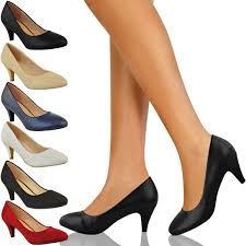Womens Ladies Low Heel Court Shoes Comfort Work Office Formal Wedding Size New Ebay Work Shoes Women Office Shoes Women Comfortable Shoes