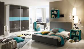 Schlafzimmer Brehme Bett Schwebeturenschrank Regal Schreibtisch Nachtkonsole Anthrazit Turkis Jugendzimmer Moderne Kindermobel Zimmer