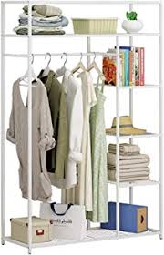 Check spelling or type a new query. Amazon Com Jeroal Metal Closet Heavy Duty Clothes Rack Freestanding Garment Organizer Closet Open Wardrobe Closet Storage Organizer With Hanging Rod And Storage Wire Shelves White Home Improvement