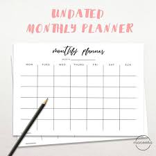 Minimalist Simple Undated Monthly Planner Printable A4 Letter Etsy Diy Desk Calendar Monthly Planner Printable Desk Calendars