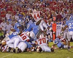 October 9 2004 T A Mclendon Fumbles On Nc State S Final Play As Unc Holds On To Win 30 24 Unc Tarheels Nc State Football Season