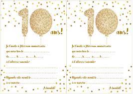 À vous d'y apporter votre touche personnelle. Carte D Invitation D Anniversaire 10 Ans