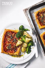 Tomato Tart With Potatoes Tart Recipes Tesco Real Food Recipe Salad Side Dishes Recipes Potato Tart Recipe