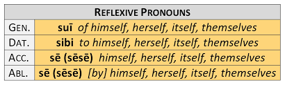 reflexive pronouns paradigm dickinson college commentaries