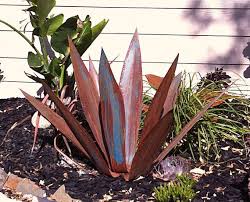 This is just a little fun project i decided to make with some scrap stuff around the shop. Rusty Blue Tequila Agave Metal Yard Art Metal Garden Sculpture Metal Cactus Metal Agave Garden Decor Southwestern Decor Rustic Design Metal Sculptures Garden Metal Yard Art Yard Art
