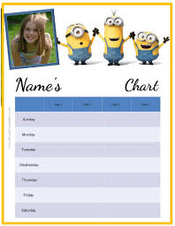 Free Behavior Charts With The Minions Add Your Own Photo