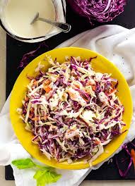 Healthy Coleslaw Recipe Made With Red And Green Cabbage Carrots And Greek Yogurt Dressing Wit Healthy Coleslaw Recipes Healthy Coleslaw Delicious Clean Eating